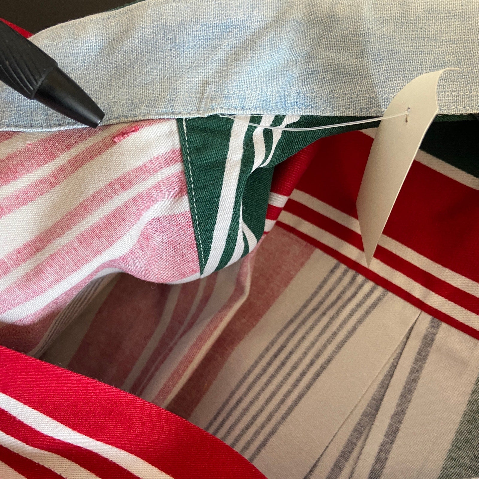 Vintage Nautica Red Green Blue Vertical Stripe Long Sleeve Shirt - Men's M