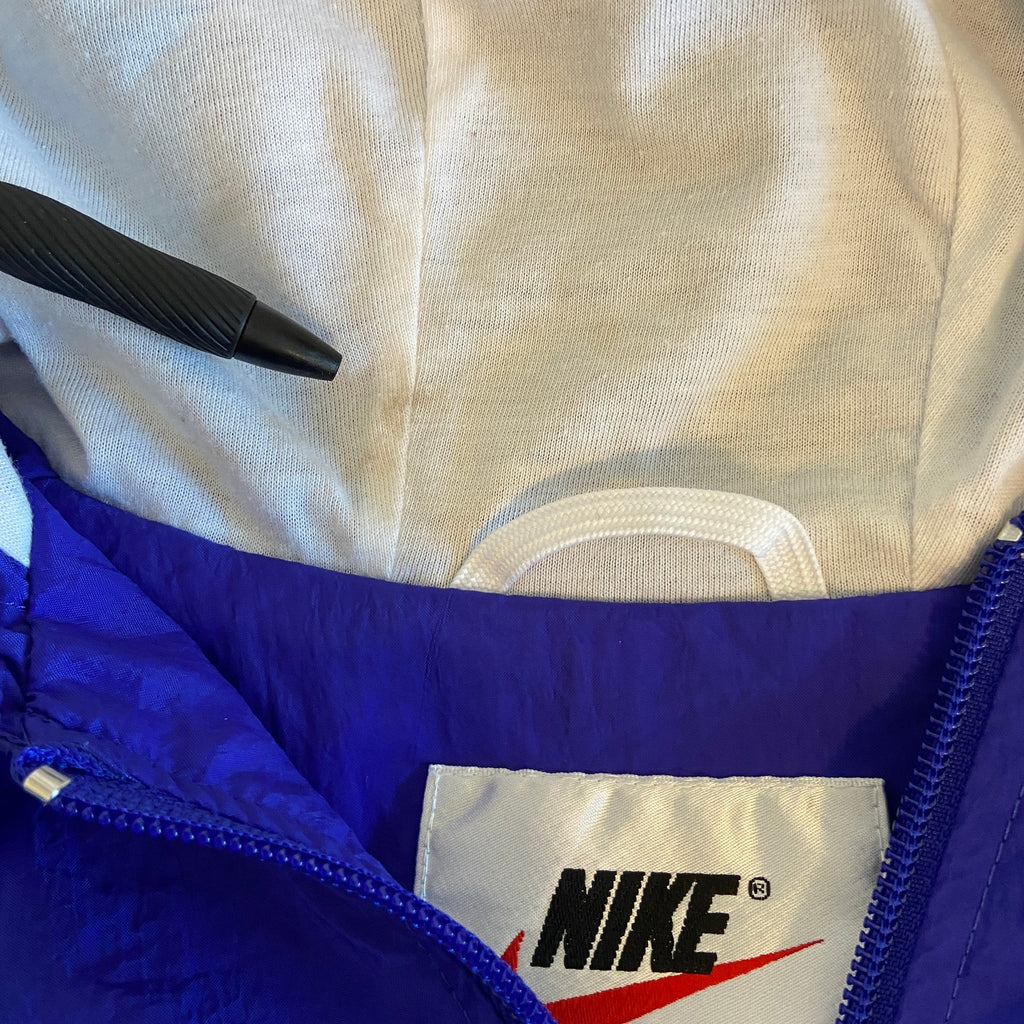 Vintage 90's Nike Lined Nylon Full Zip Hooded Windbreaker Jacket - Women's M