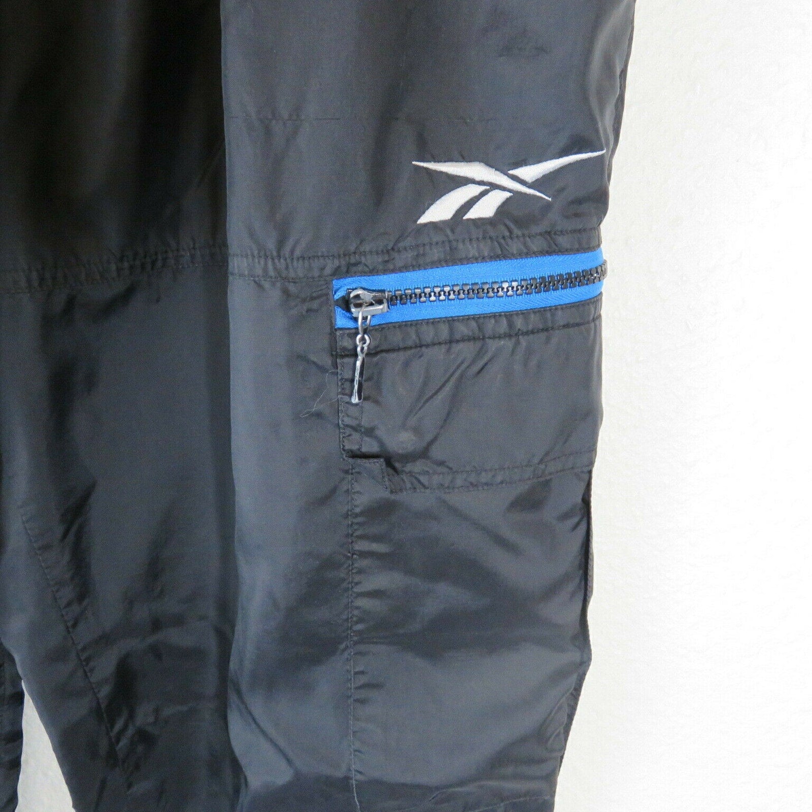 Vintage Reebok Black Cargo Style Track Pants - Women's Large