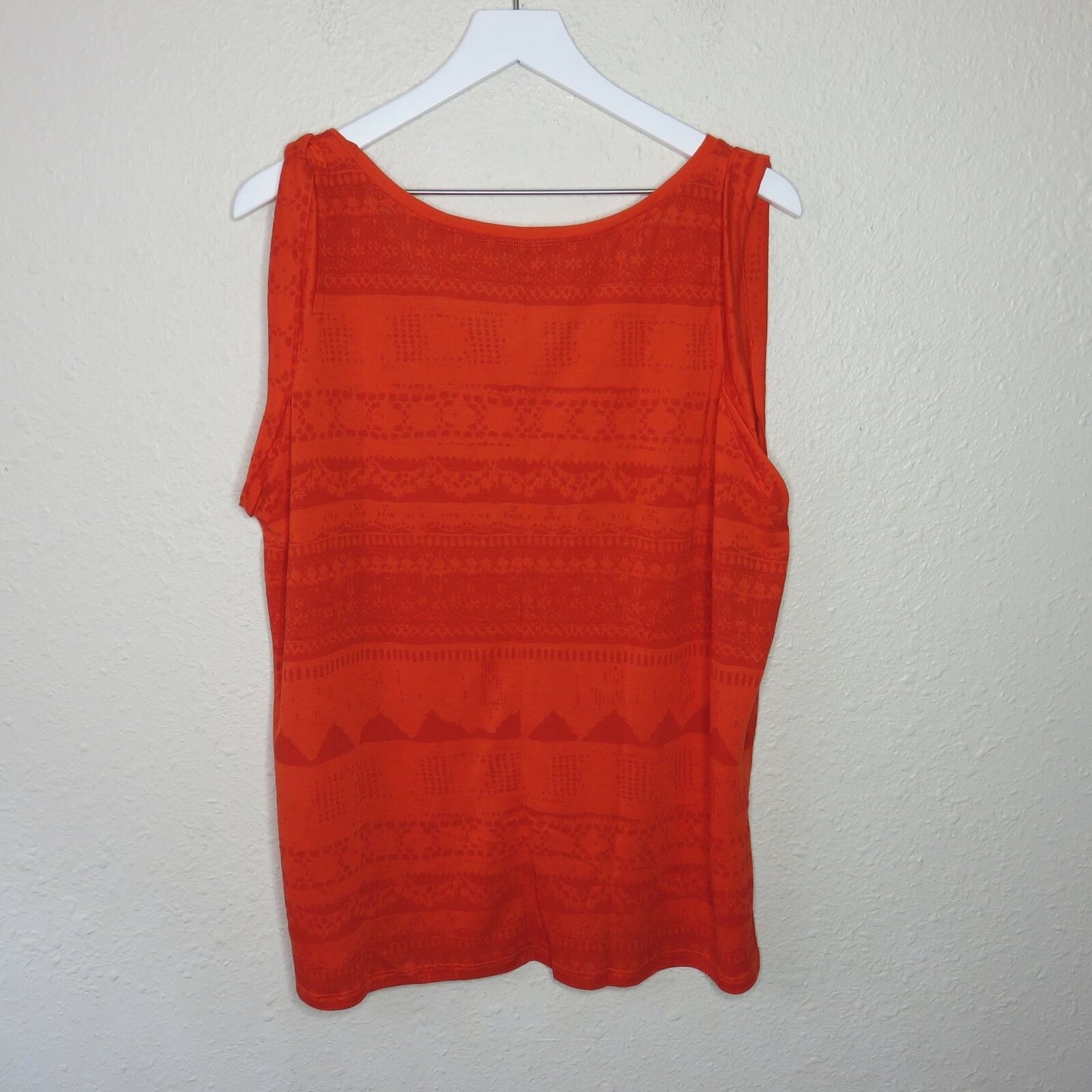 Gap Red Orange Patterned Tank Top - Women's XL