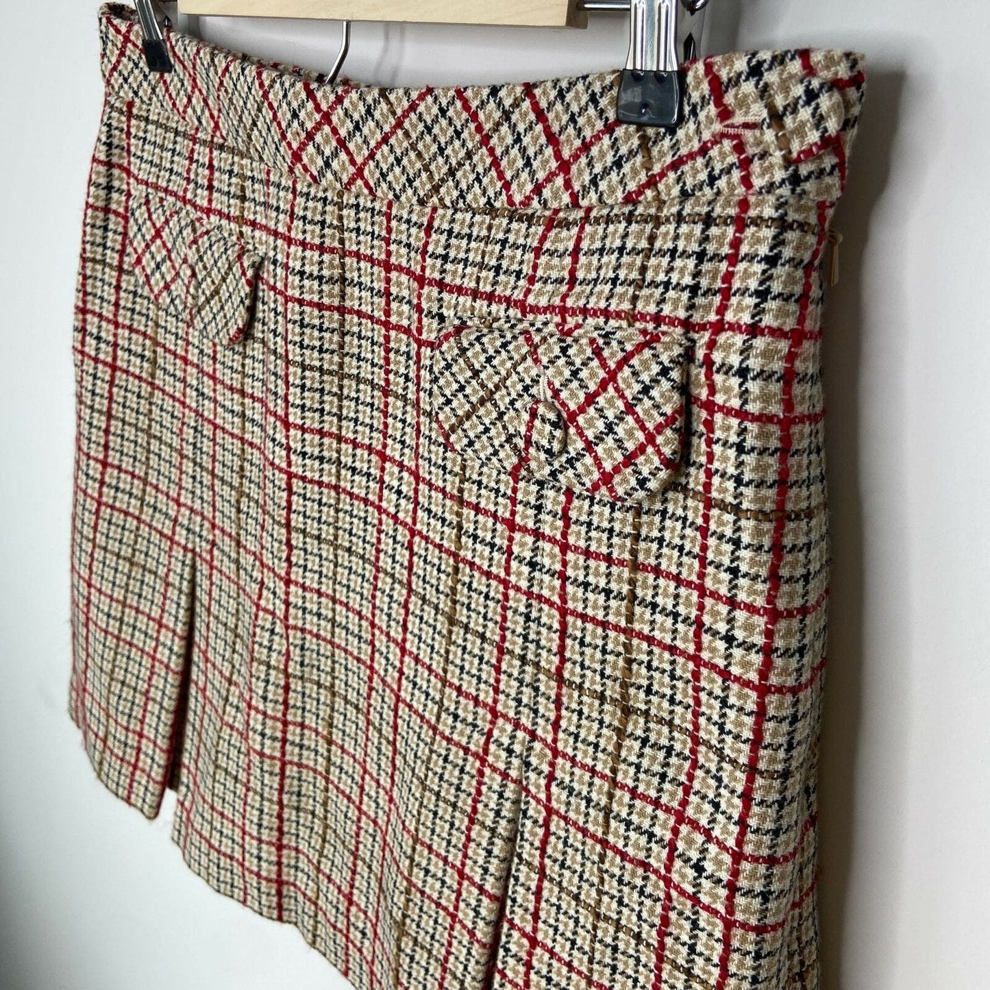 Plaid Pleated Short Skirt - Women's Size 8 Petite