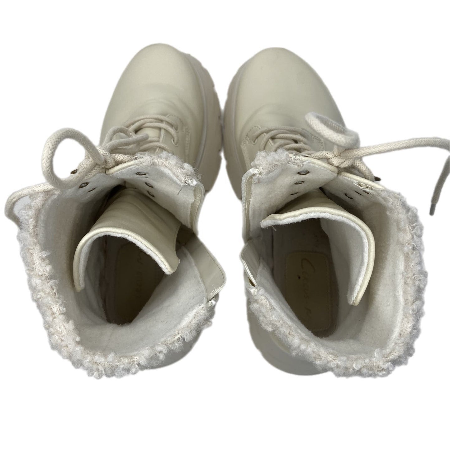 Sam Edelman Circus Larsa Off White Chunky Boots - Women's Size 10