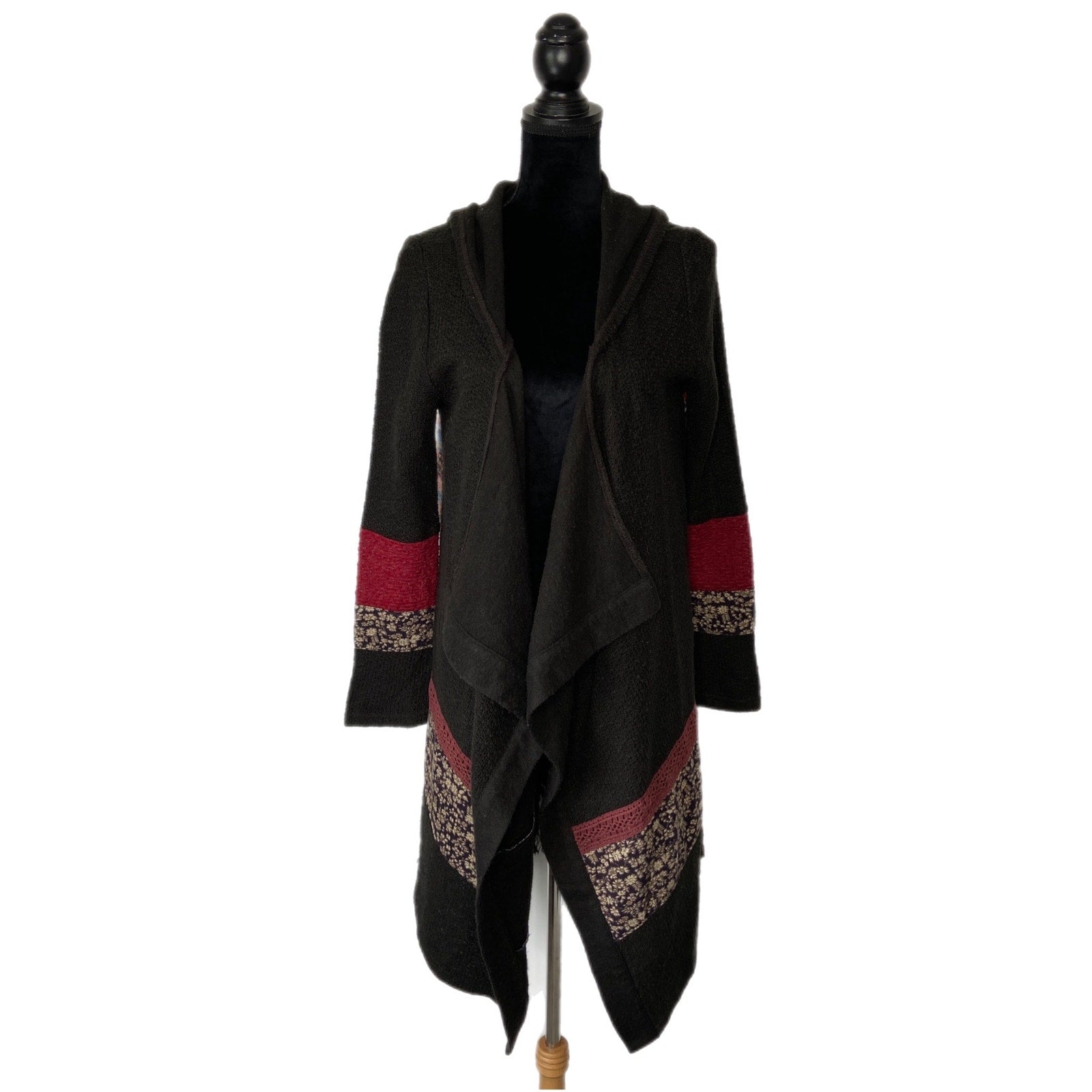 Miss Me Boho Hooded Drape Front Cardigan - Women's Size M