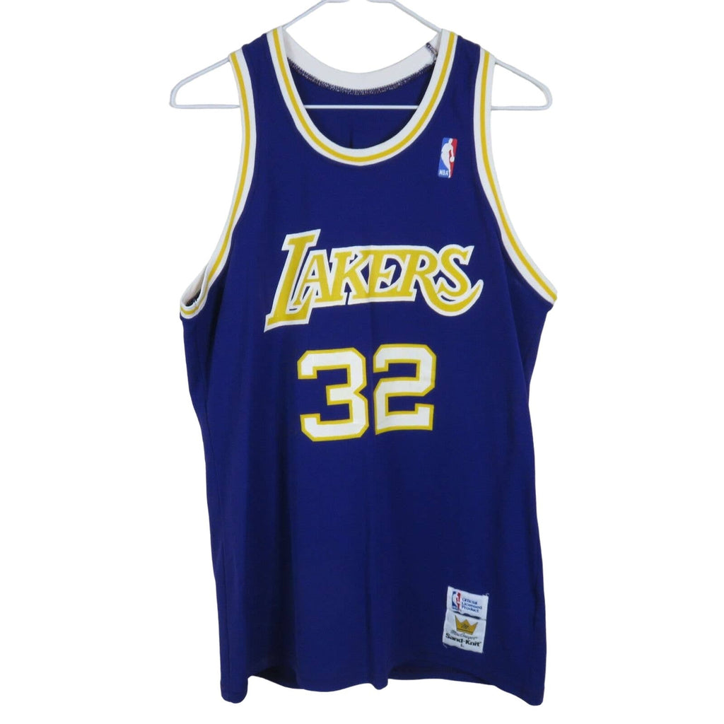 Vintage Sand Knit Magic Johnson #32 Lakers Jersey - Men's L