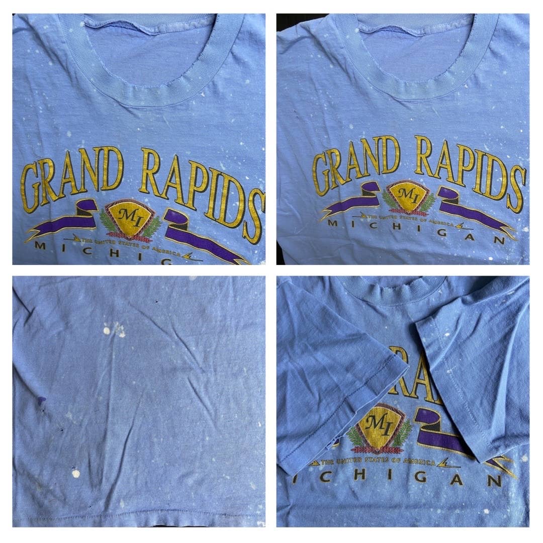 Vintage Single Stitched Thrashed Grand Rapids Mi T Shirt - Adult Size L