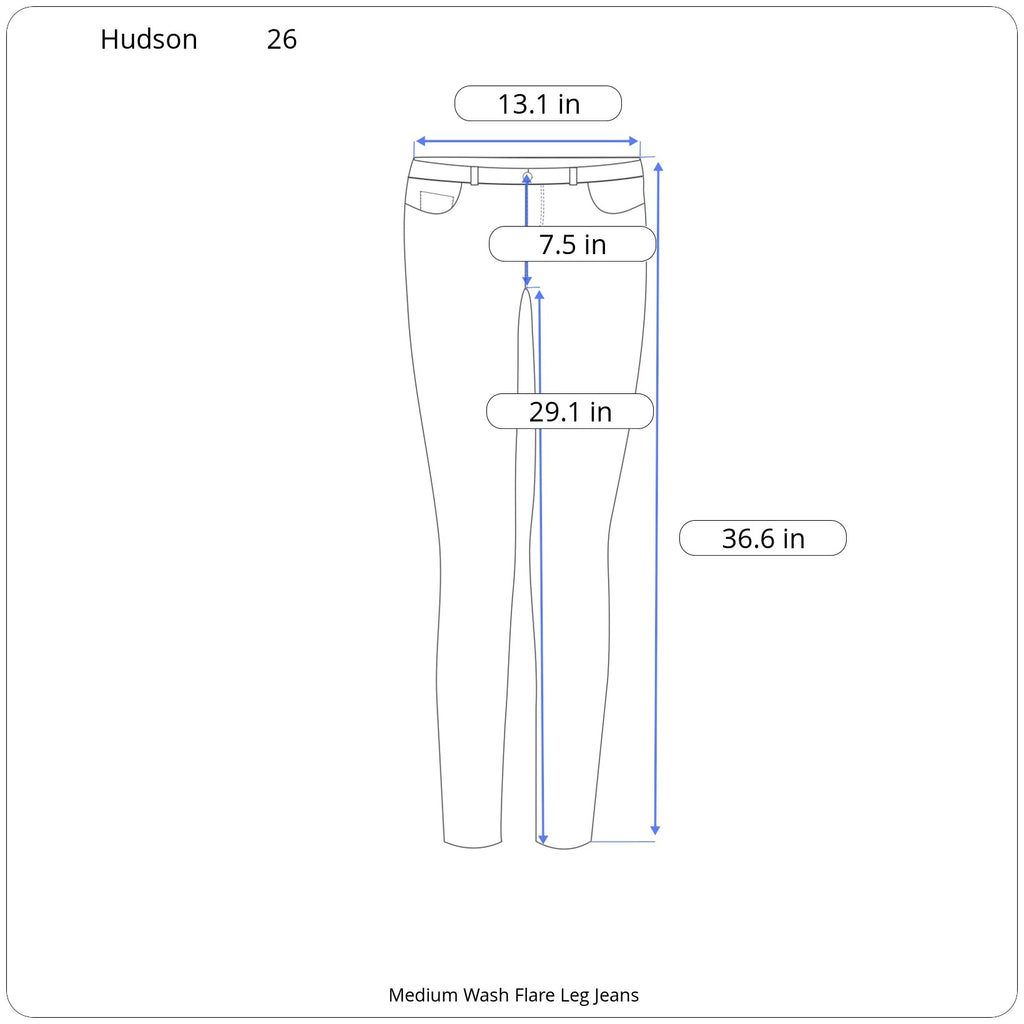 Hudson Medium Wash Flare Leg Jeans - Women's 26