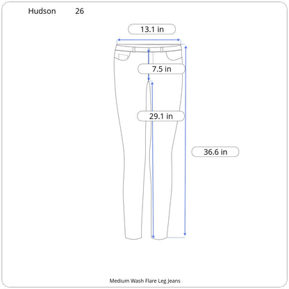 Hudson Medium Wash Flare Leg Jeans - Women's 26