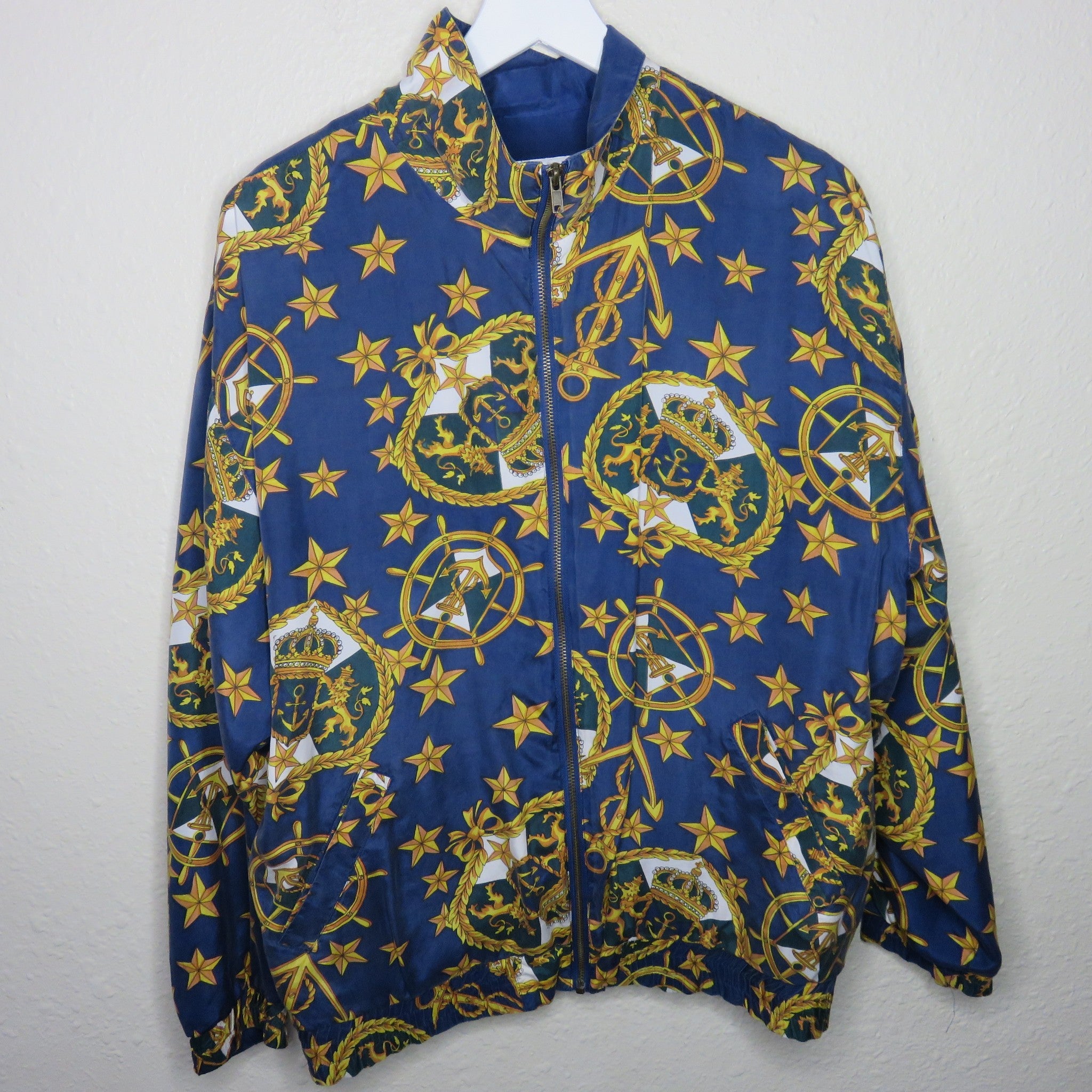 Vintage Sailing Anchors Silk Bomber - Women's L