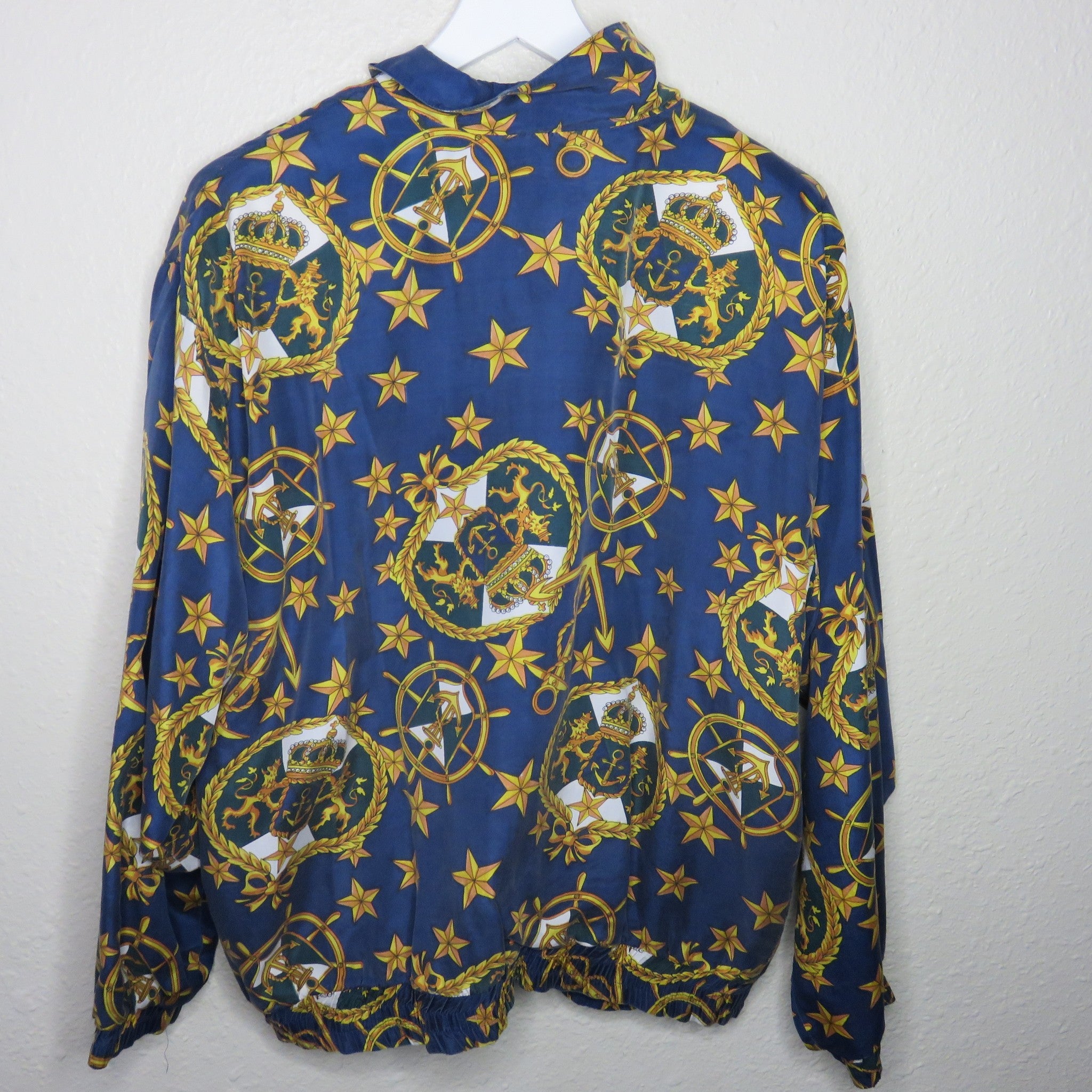 Vintage Sailing Anchors Silk Bomber - Women's L