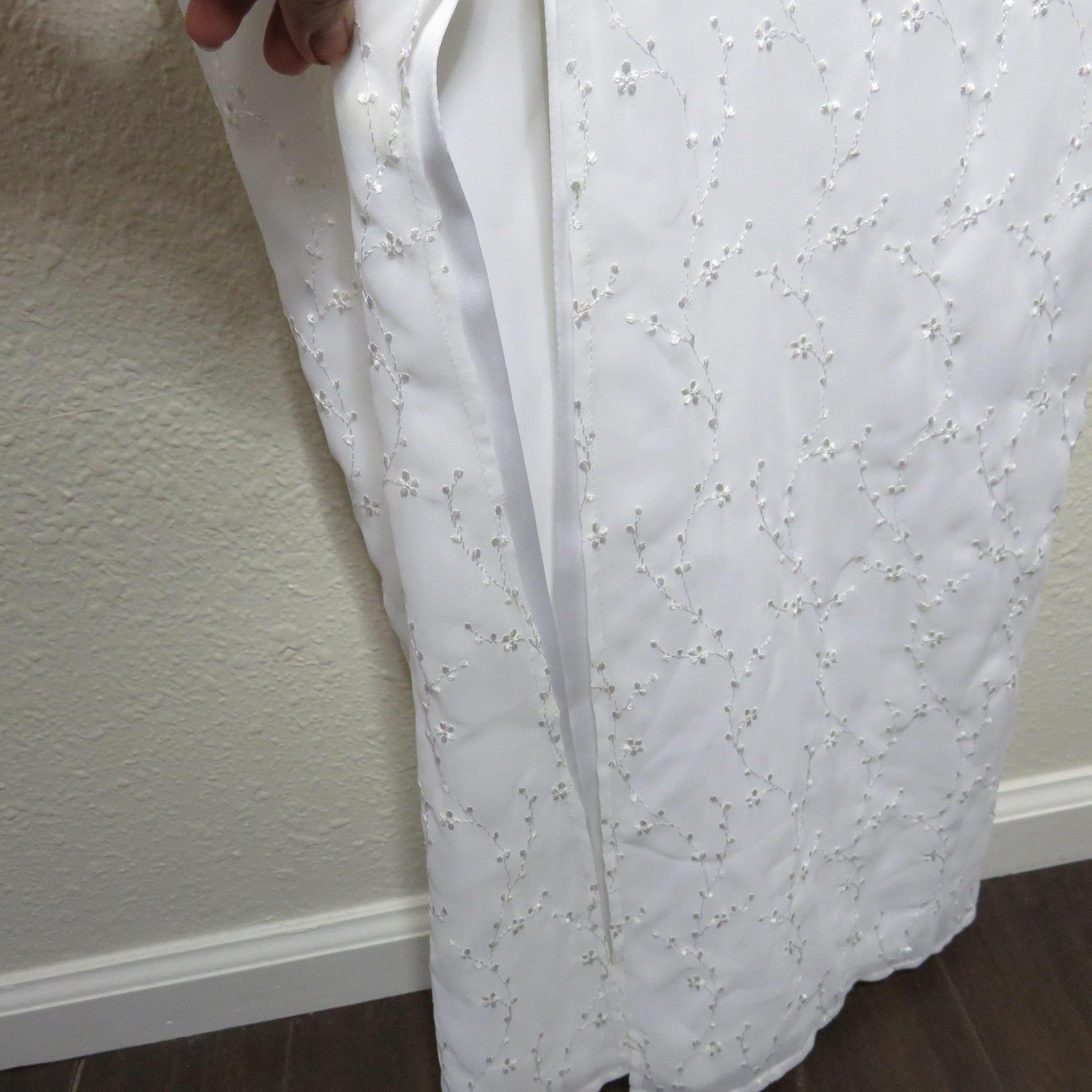 Y2K Embroidered Floral Lace Summer Beach Wedding Dress - Women's S/M