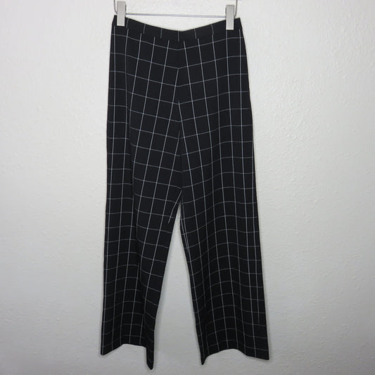 Vintage Wide Leg Windowpane Pattern Pants Made in USA - Women's Size 6