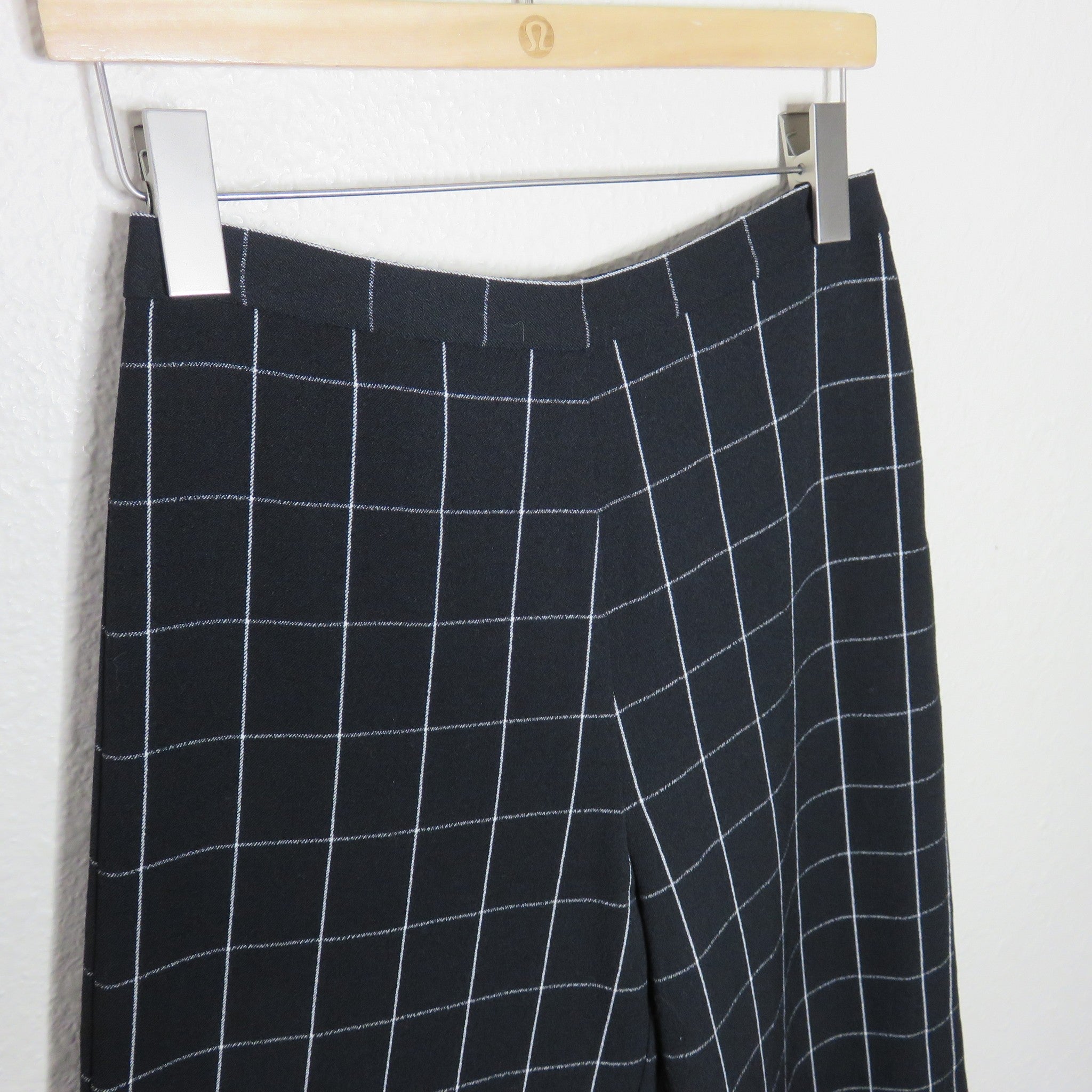 Vintage Wide Leg Windowpane Pattern Pants Made in USA - Women's Size 6