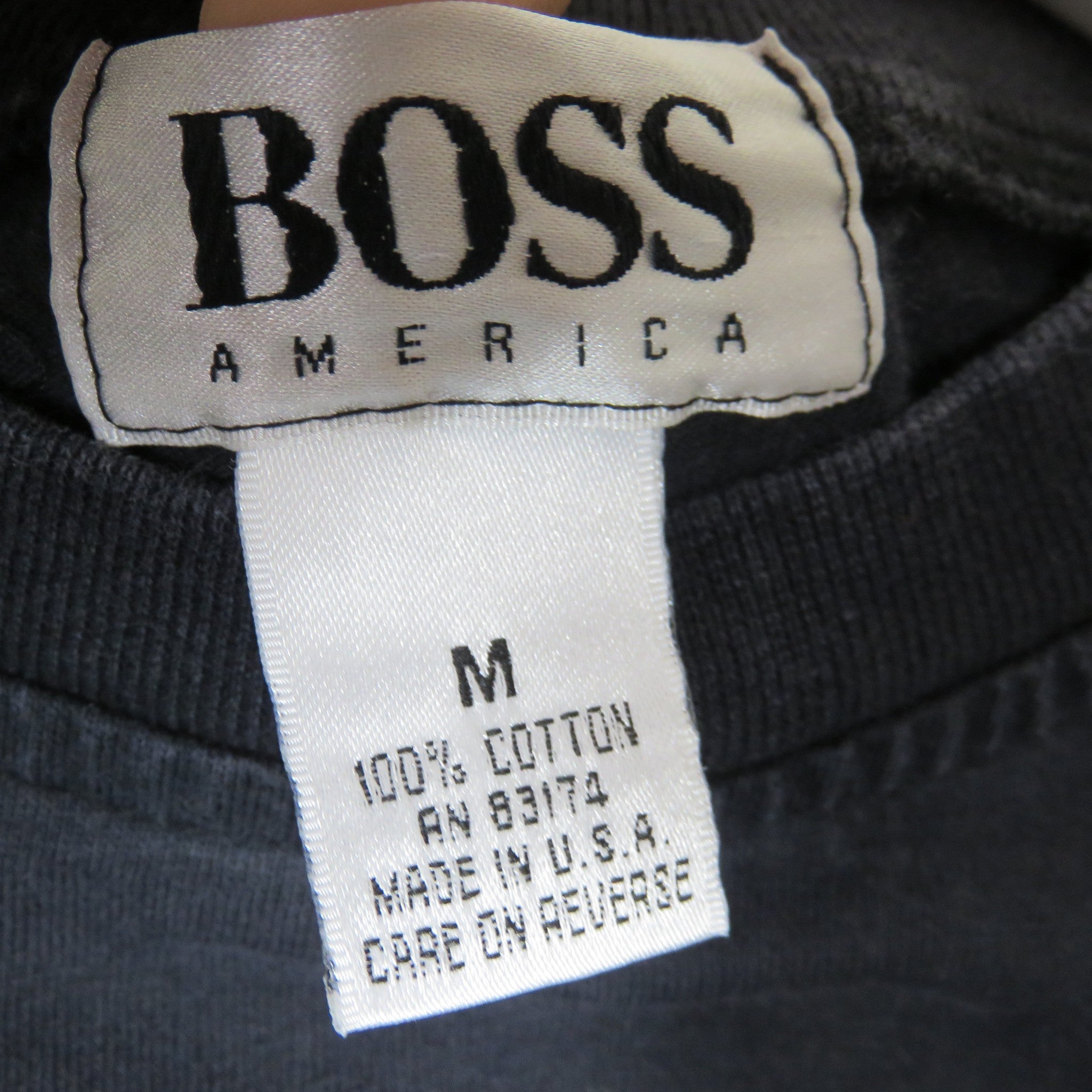 Y2K Boss America Black T Shirt Made in USA - Men's M