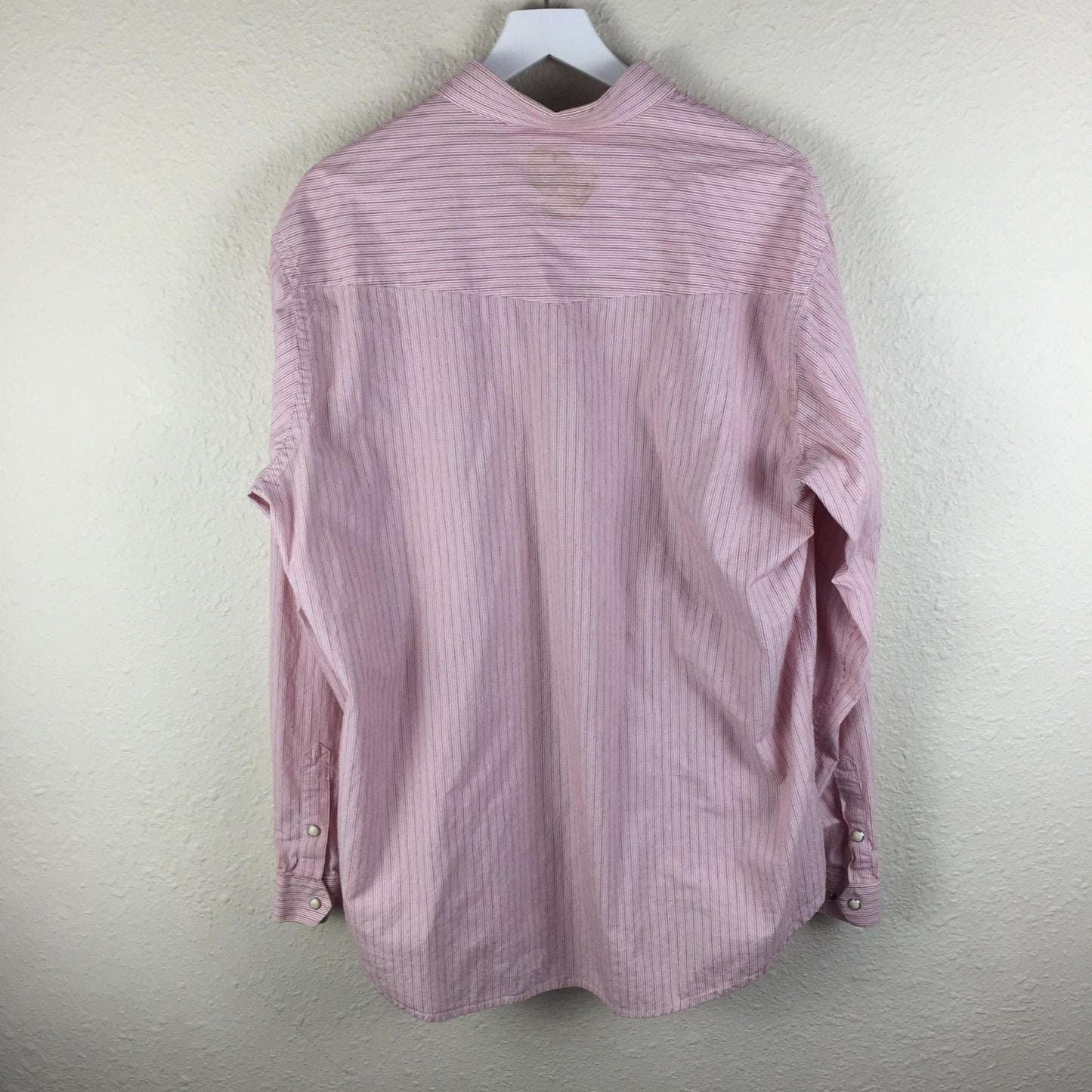 Rough Stock Panhandle Slim Pink Striped Snap Button Up Shirt - Men's XL