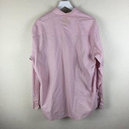 Rough Stock Panhandle Slim Pink Striped Snap Button Up Shirt - Men's XL