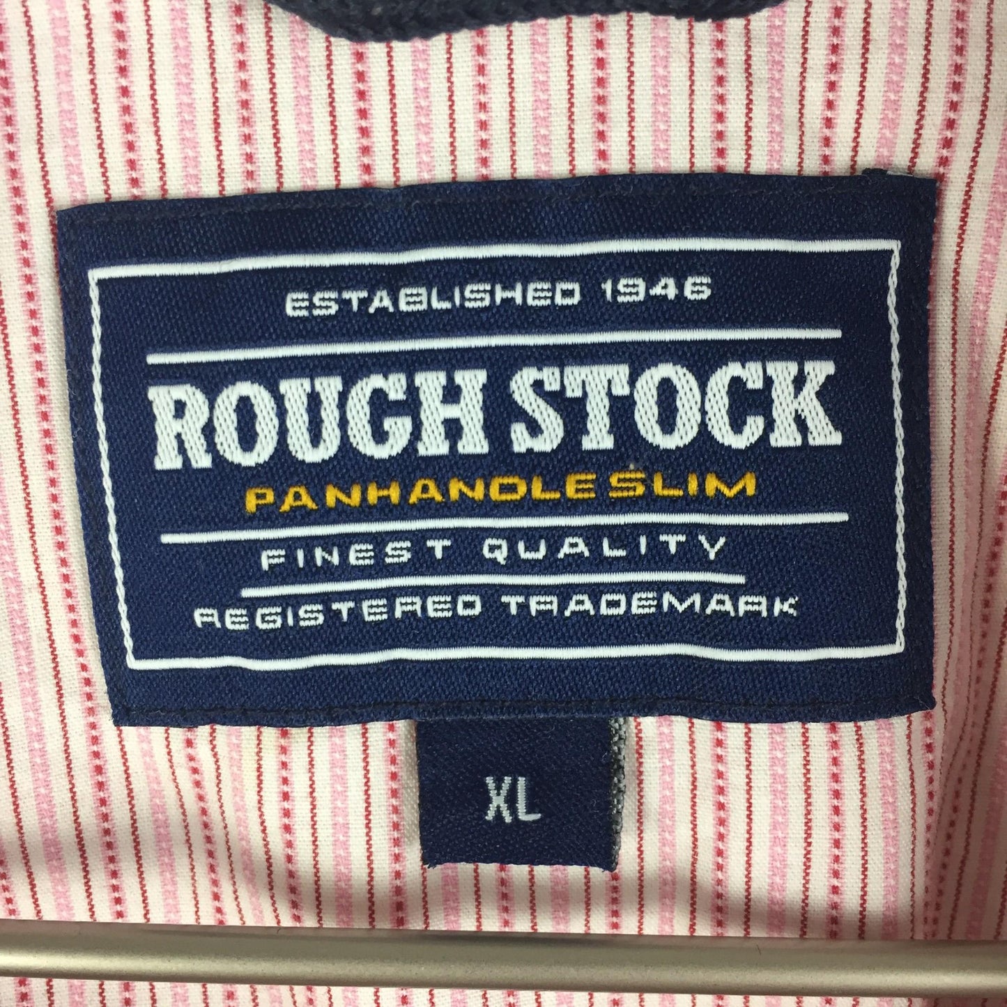 Rough Stock Panhandle Slim Pink Striped Snap Button Up Shirt - Men's XL