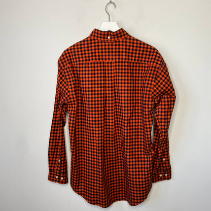 Vintage Tommy Hilfiger Orange Plaid Button Down Long Sleeve Shirt - Men's Size M