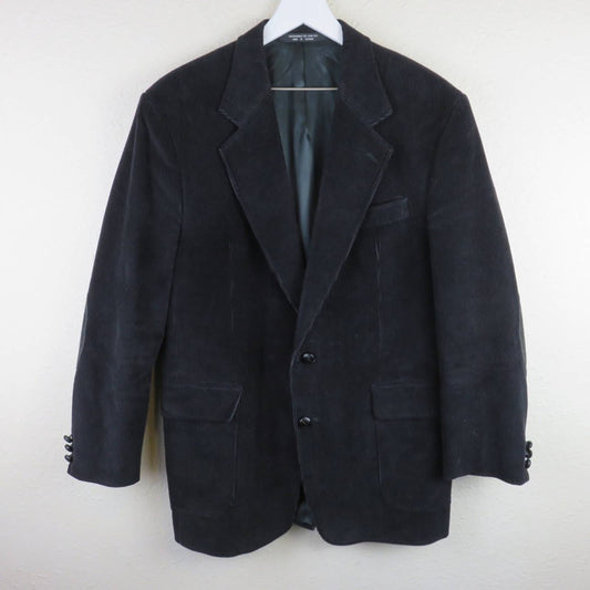 Corduroy Elbow Patch Leather Button Sport Coat - Men's Size 42 L