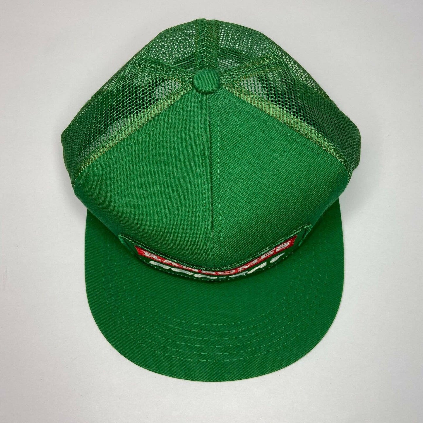 Vintage K Products Ransomes Bob-Cat Embroidered Patch Mesh Snapbuck Trucker Hat