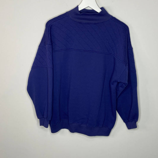 Vintage Quilted Pattern Mock Neck Sweatshirt - Women's Size Large