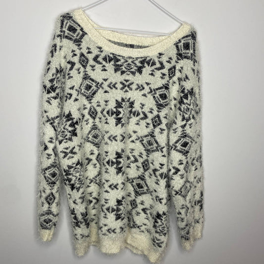 Massini Patterned Eyelash Sweater - Women's Plus Size 1X