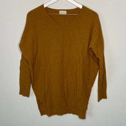 Dreamers Mustard V Neck Sweater - Women's Size M/L