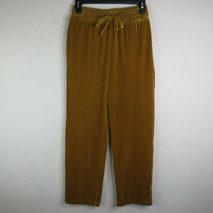 Elodie Gold Velvet Pants - Women's Size XS