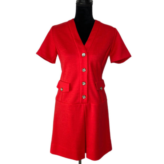 Vintage Vicky Vaughn Junior Bright Red Drop Waist Dress - Junior's Size 11