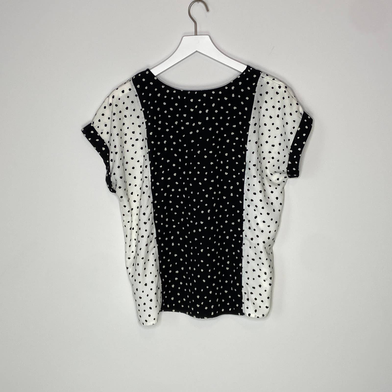 Oversized W5 Black White Messy Dots Pullover Top - Women's Size Small