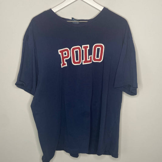 Vintage Polo Single Stitch Spellout Logo T Shirt - Men's Size XXL